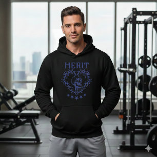 Gothic Skull MERIT Grafische Zwarte Hoodie