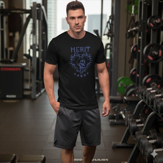 Gothic Skull MERIT Graphic Black T-Shirt