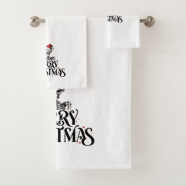 Gothic Skull Merry Christmas Badhanddoek Set Bad Handdoek