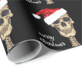 Gothic Skull Merry kerstcadeautje Cadeaupapier (Rol Hoek)
