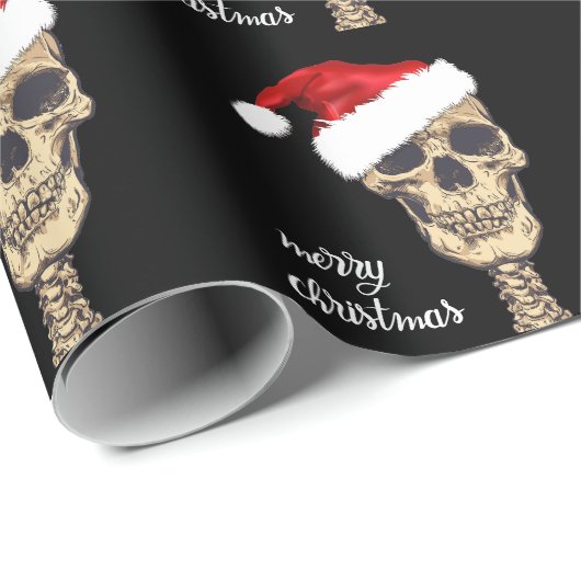 Gothic Skull Merry kerstcadeautje Cadeaupapier (Rol Hoek)