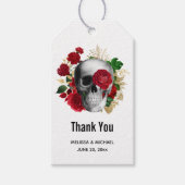 Gothic Skull met Red Flowers Hartelijk dank Cadeaulabel (Voorkant)