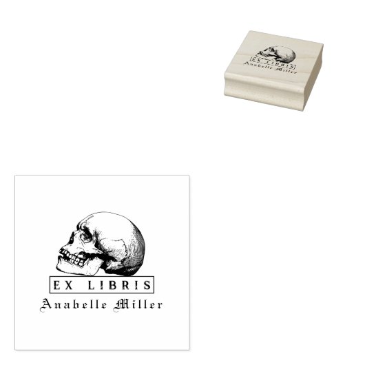 Gothic Skull Middeleeuws Script Custom Library Boe Rubberstempel (Gestempeld)