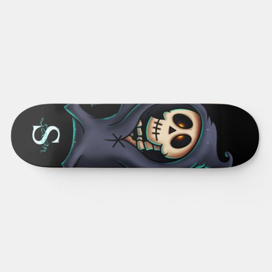 Gothic Skull Monogram thema Persoonlijk Skateboard (Horizontaal)