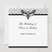 Gothic Skull Moth Wedding Menu - Feest van de Eeuw Kaart (Voorkant)