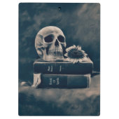 Gothic Skull  Old Books Cyanotype Macabre Klembord (Achterkant)