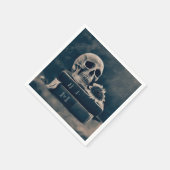 Gothic Skull  Old Books Cyanotype Macabre Servet (Hoek)