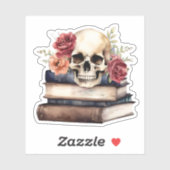 Gothic Skull op Boeken Waterdicht Sticker (Vel)