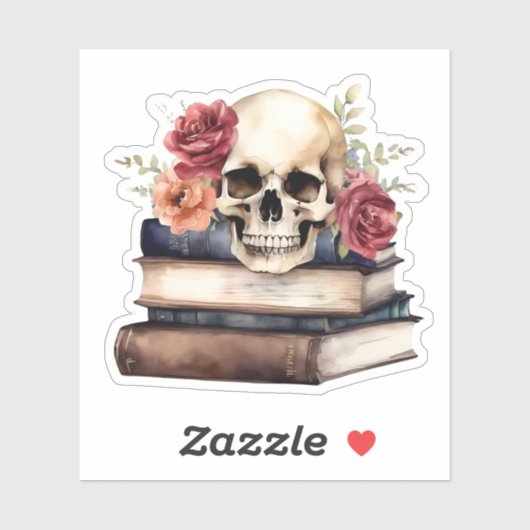 Gothic Skull op  Boeken Waterdicht Sticker (Vel)