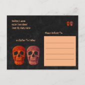 Gothic Skull Oranje Black, behalve de datum Aankondigingskaart (Achterkant)