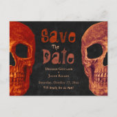 Gothic Skull Oranje Black, behalve de datum Aankondigingskaart (Voorkant)