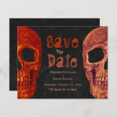 Gothic Skull Oranje Black Budget sparen de datum (Voorkant / Achterkant)