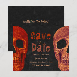 Gothic Skull Oranje Black Budget sparen de datum