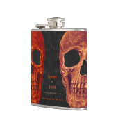 Gothic Skull Oranje Black Hallowedding Heupfles (Links)