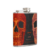 Gothic Skull Oranje Black Hallowedding Heupfles (Rechts)