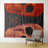 Gothic Skull Oranje Black Halloween Backdrop Wandkleed (In Situ (horizontaal))