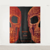 Gothic Skull Oranje Black Halloween Backdrop Wandkleed (Voorkant)