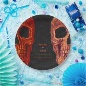 Gothic Skull Oranje Black Halloween Papieren Bordje (Feest)