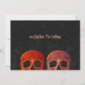 Gothic Skull Oranje Black Halloween Save the Date (Achterkant)