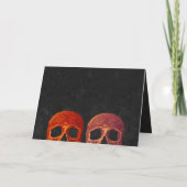 Gothic Skull Oranje Black Halloween Save the Date Aankondiging (Achterkant)