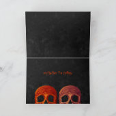 Gothic Skull Oranje Black Halloween Save the Date Aankondiging (Binnen)