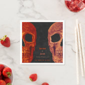 Gothic Skull Oranje Black Halloween Servet (Insitu)
