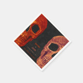 Gothic Skull Oranje Black Halloween Servet (Hoek)