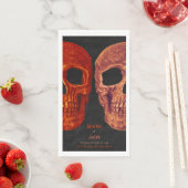 Gothic Skull Oranje Black Halloween Servet (Insitu)