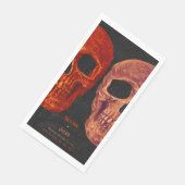 Gothic Skull Oranje Black Halloween Servet (Hoek)