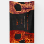 Gothic Skull Oranje Black Halloween Spandoek (Verticaal)