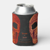 Gothic Skull Oranje Black Halloween Wedding Blikjeskoeler (Blikje Voorkant)