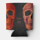 Gothic Skull Oranje Black Halloween Wedding Blikjeskoeler (Voorkant)