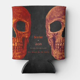 Gothic Skull Oranje Black Halloween Wedding Blikjeskoeler