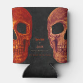 Gothic Skull Oranje Black Halloween Wedding Blikjeskoeler (Achterkant)