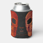 Gothic Skull Oranje Black Halloween Wedding Blikjeskoeler (Blikje Achterkant)