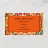 Gothic Skull Oranje Black Pop Art Pattern Monogram Visitekaartje (Achterkant)