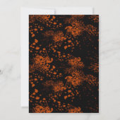 Gothic Skull Oranje Splatter Halloween Party Kaart (Achterkant)