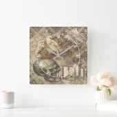 Gothic Skull, Owls and Candle Ephemera Vierkante Klok (Huis)