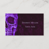 Gothic Skull Paars Burgundy Tattoo Shop Visitekaartje (Voorkant)