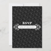Gothic Skull Paisley Over the Hill Party Invite Kaart (Achterkant)