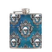 Gothic Skull Pattern op Royal Blue Heupfles (Voorkant)