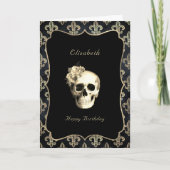 Gothic Skull Personalized Birthday Kaart (Voorkant)