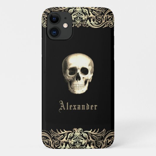 Gothic Skull Personalized Case-Mate iPhone Case (Achterkant)
