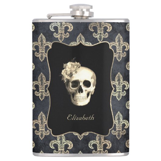 Gothic Skull Personalized Heupfles (Voorkant)