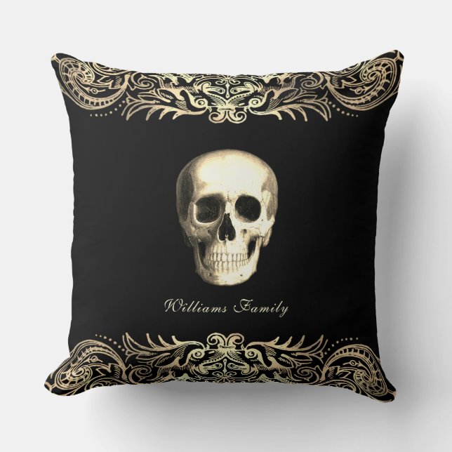 Gothic Skull Personalized Kussen (Voorkant)
