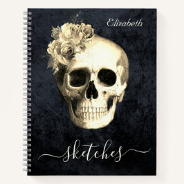 Gothic Skull Personalized Sketch Book Notitieboek