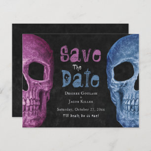 Gothic Skull Pink Blue budget behalve datum