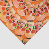 Gothic Skull Pop Art Oranje Cool Spiral Pattern Tissuepapier (Detail)