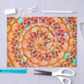 Gothic Skull Pop Art Oranje Cool Spiral Pattern Tissuepapier (Craft)