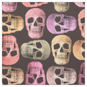 Gothic Skull Pop Art roze Green Pattern Design Stof (Swatch)
